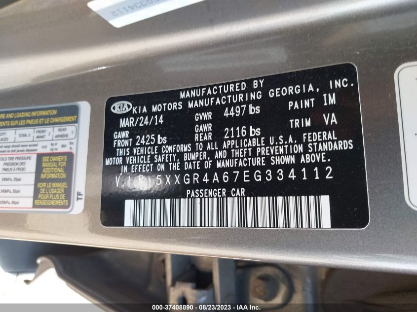 2014 KIA OPTIMA SXL TURBO - 5XXGR4A67EG334112