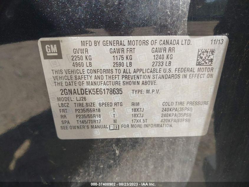 2014 CHEVROLET EQUINOX LTZ - 2GNALDEK5E6178635