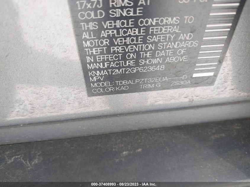 2016 NISSAN ROGUE S - KNMAT2MT2GP623648