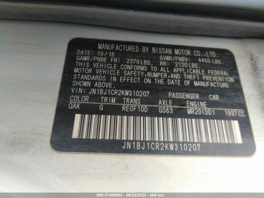2019 NISSAN ROGUE SPORT S - JN1BJ1CR2KW310207