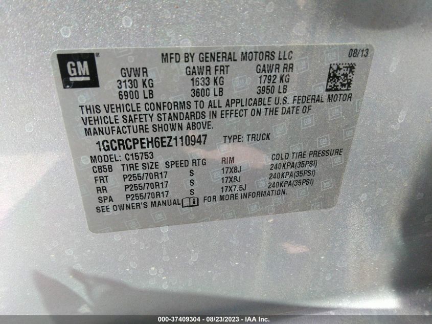 2014 CHEVROLET SILVERADO 1500 WORK TRUCK - 1GCRCPEH6EZ110947