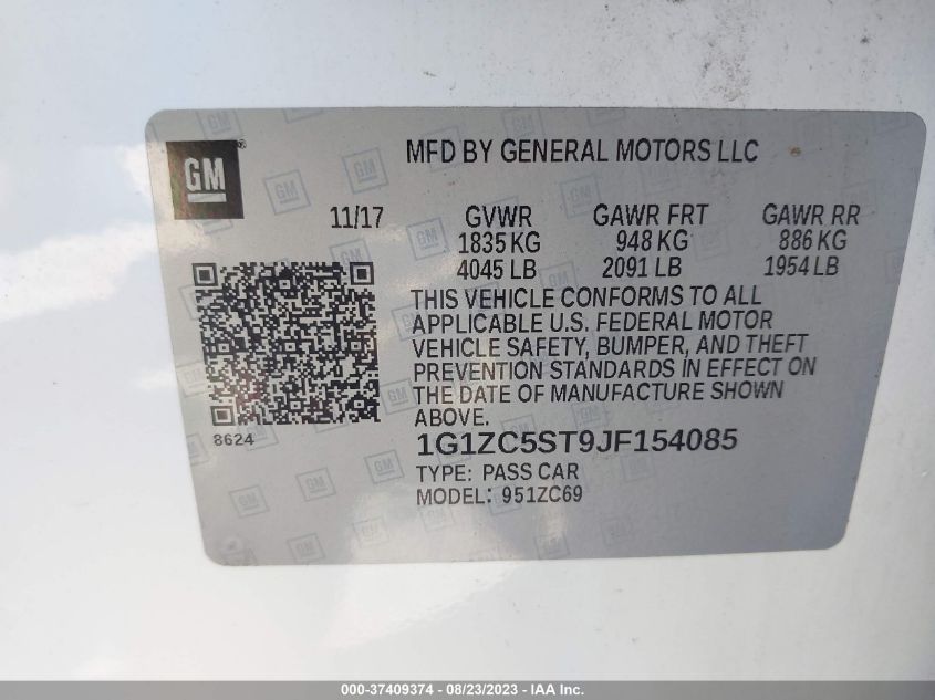 2018 CHEVROLET MALIBU LS - 1G1ZC5ST9JF154085