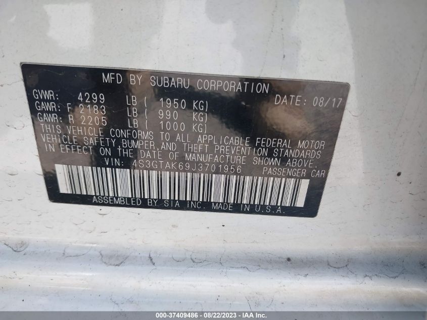 2018 SUBARU IMPREZA SPORT - 4S3GTAK69J3701956