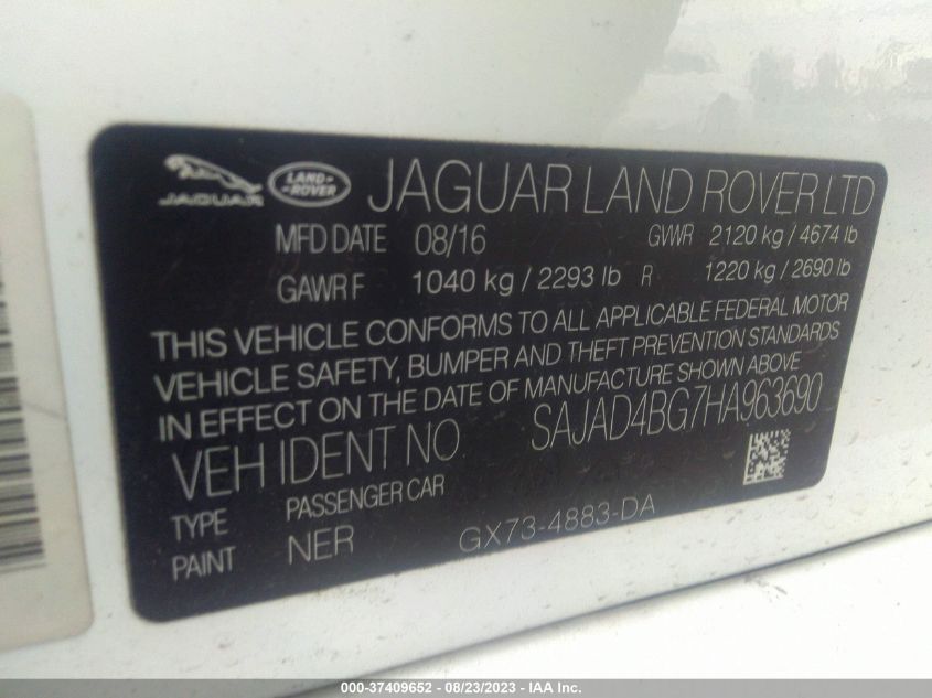 2017 JAGUAR XE 25T PREMIUM - SAJAD4BG7HA963690