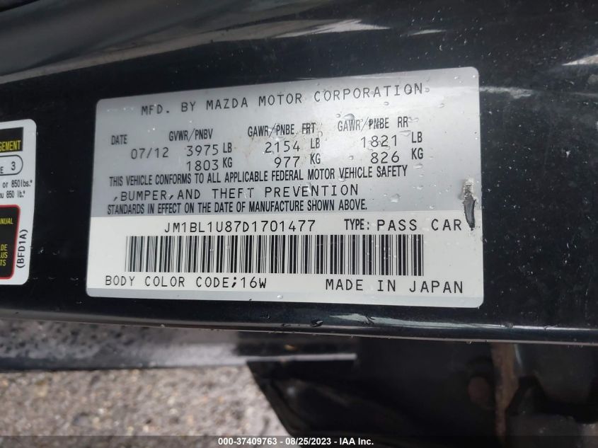 2013 MAZDA MAZDA3 I SPORT - JM1BL1U87D1701477