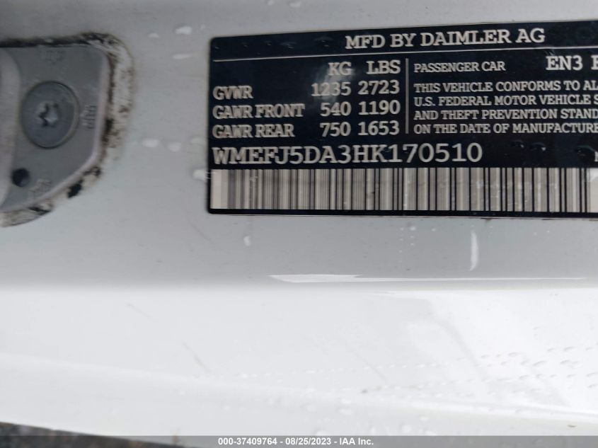 2017 SMART FORTWO PURE/PASSION/PRIME/PROXY - WMEFJ5DA3HK170510