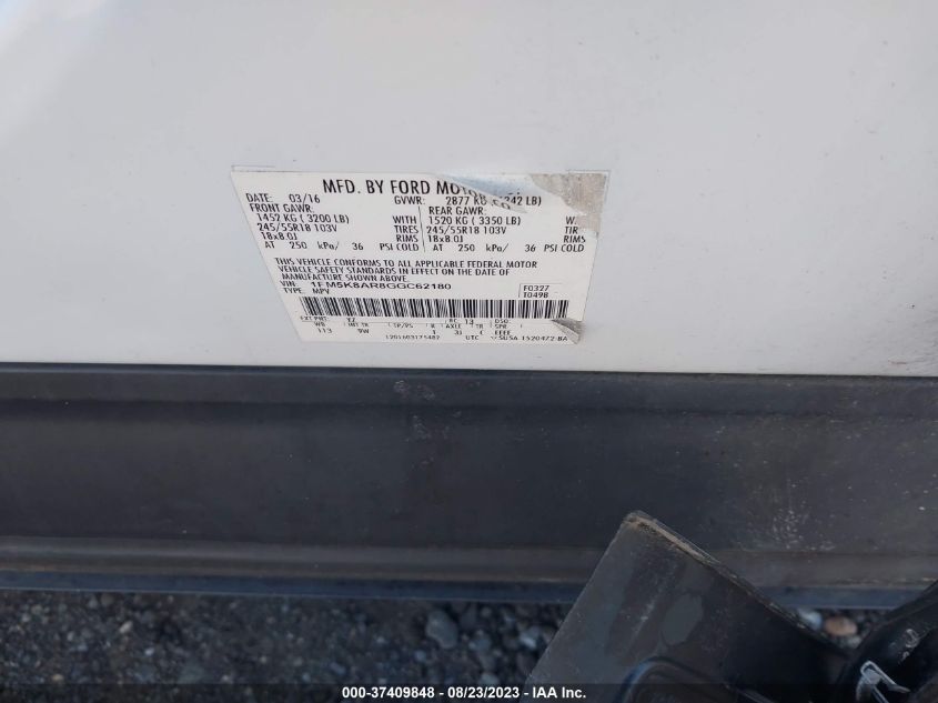2016 FORD UTILITY POLICE 1FM5K8AR8GGC62180