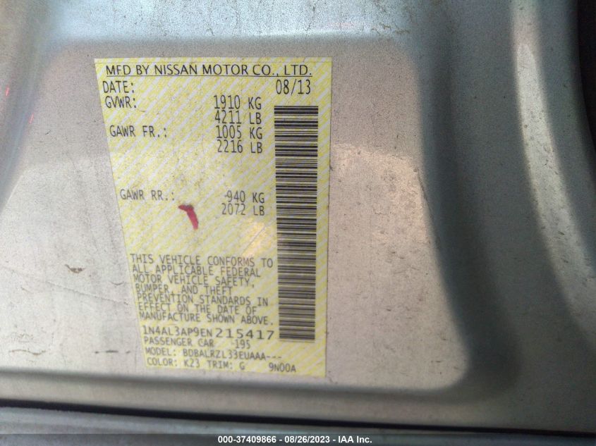 2014 NISSAN ALTIMA 2.5 S - 1N4AL3AP9EN215417