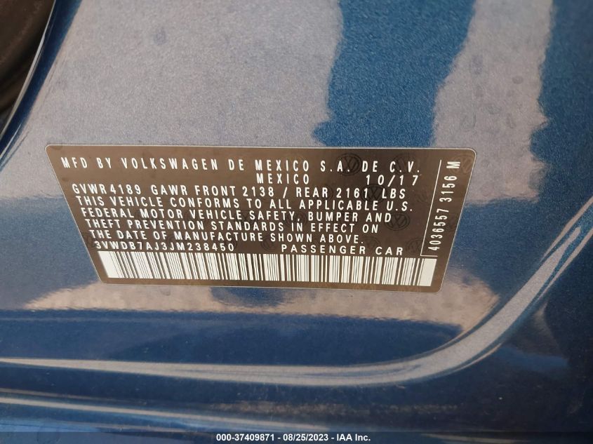 2018 VOLKSWAGEN JETTA 1.4T - 3VWDB7AJ3JM238450