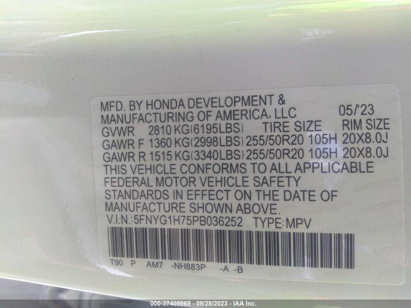 2023 HONDA PILOT TOURING - 5FNYG1H75PB036252