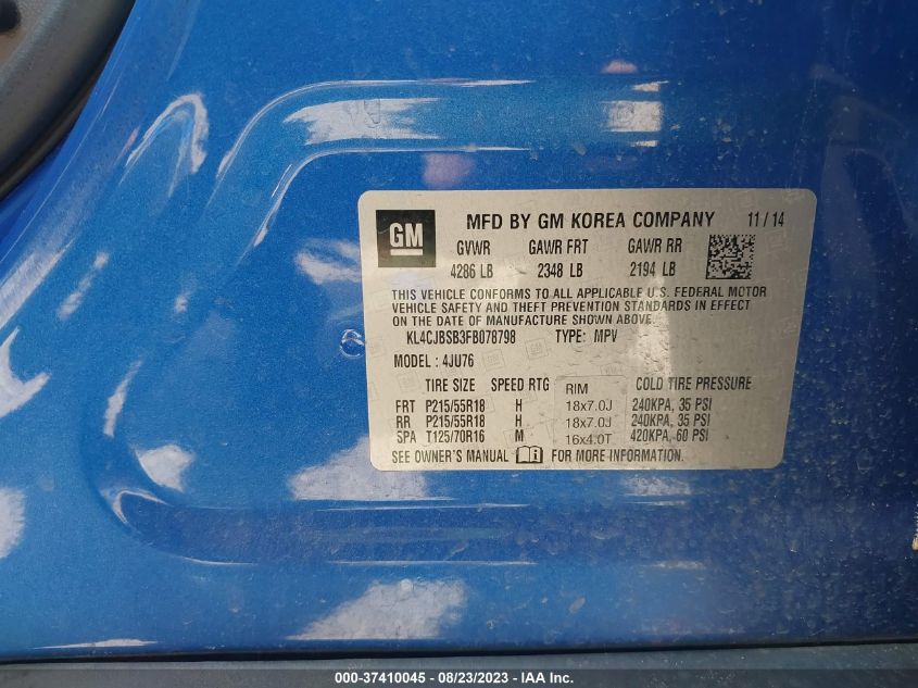 2015 BUICK ENCORE CONVENIENCE - KL4CJBSB3FB078798