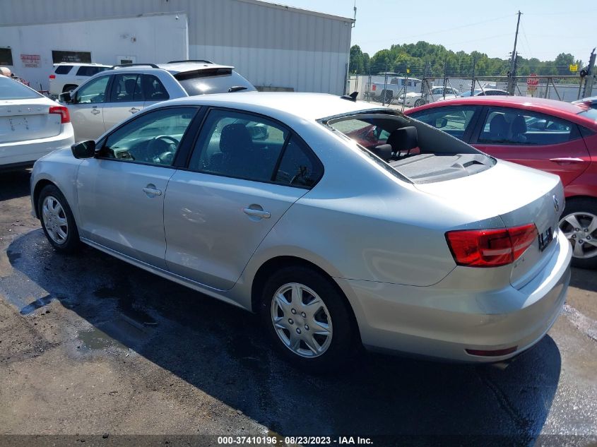 2015 VOLKSWAGEN JETTA SEDAN 2.0L S W/TECHNOLOGY - 3VW2K7AJ9FM401858