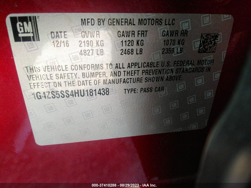 2017 BUICK LACROSSE PREMIUM - 1G4ZS5SS4HU181438