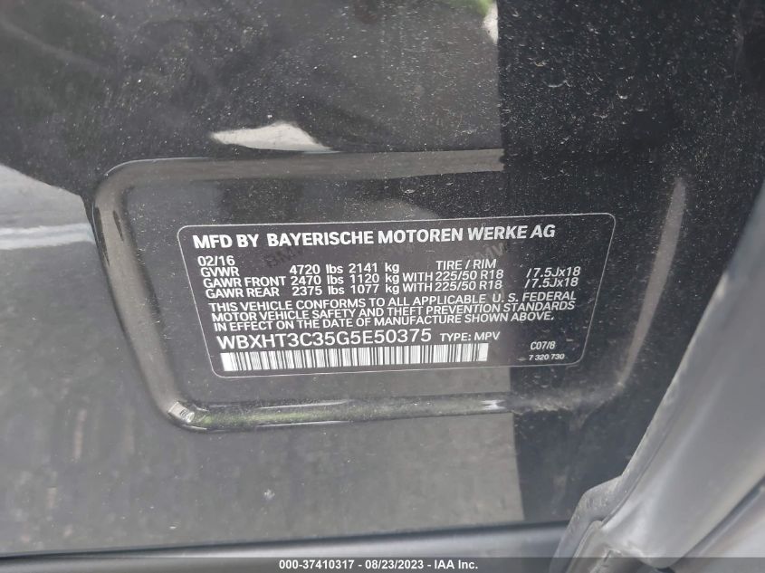 2016 BMW X1 XDRIVE28I - WBXHT3C35G5E50375