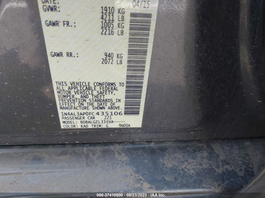 2015 NISSAN ALTIMA 2.5 - 1N4AL3AP0FC435106