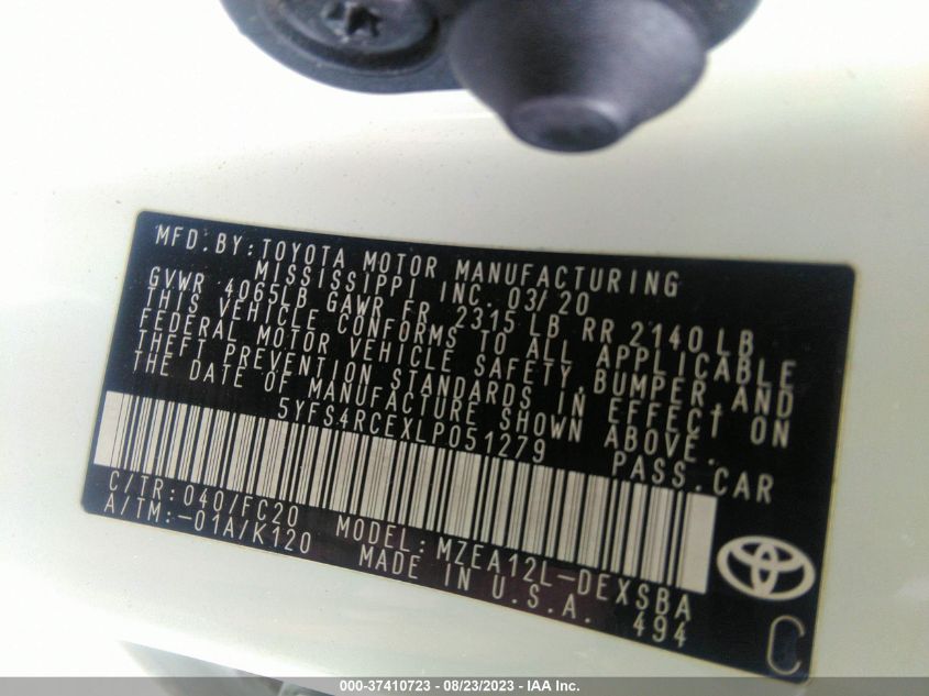2020 TOYOTA COROLLA SE/NIGHTSHADE - 5YFS4RCEXLP051279