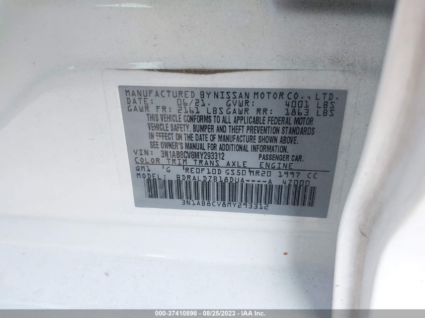 2021 NISSAN SENTRA SV - 3N1AB8CV8MY293312