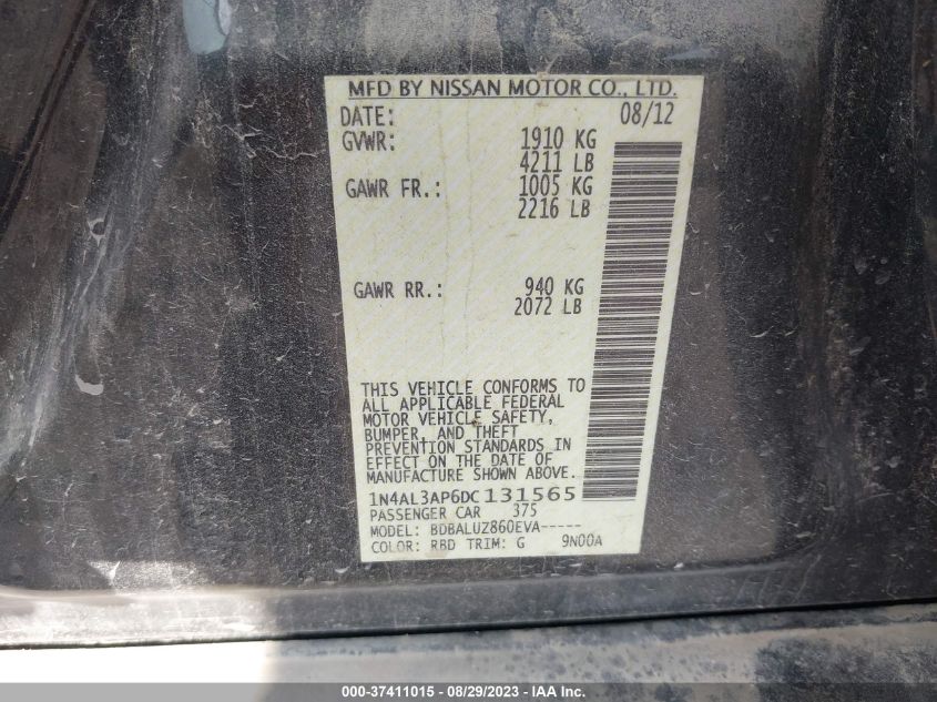 2013 NISSAN ALTIMA 2.5 SV - 1N4AL3AP6DC131565