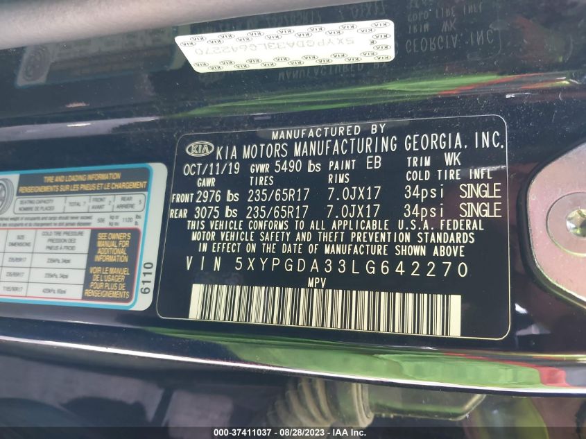 2020 KIA SORENTO LX - 5XYPGDA33LG642270