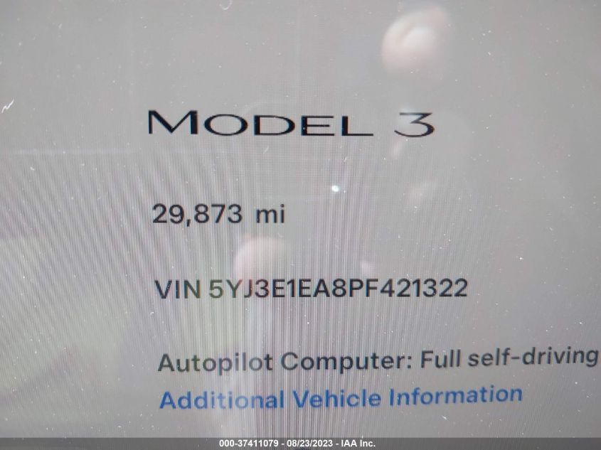 2023 TESLA MODEL 3 - 5YJ3E1EA8PF421322