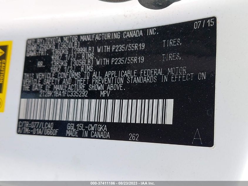 2015 LEXUS RX 350 - 2T2BK1BA1FC335292