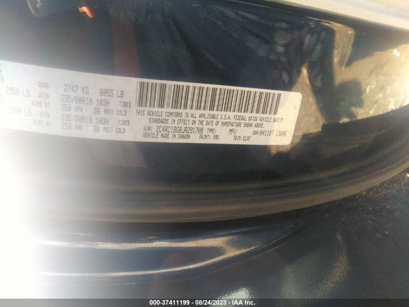 2018 CHRYSLER PACIFICA TOURING L - 2C4RC1BG8JR291708