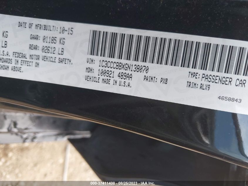 2016 CHRYSLER 200 S - 1C3CCCBBXGN138070