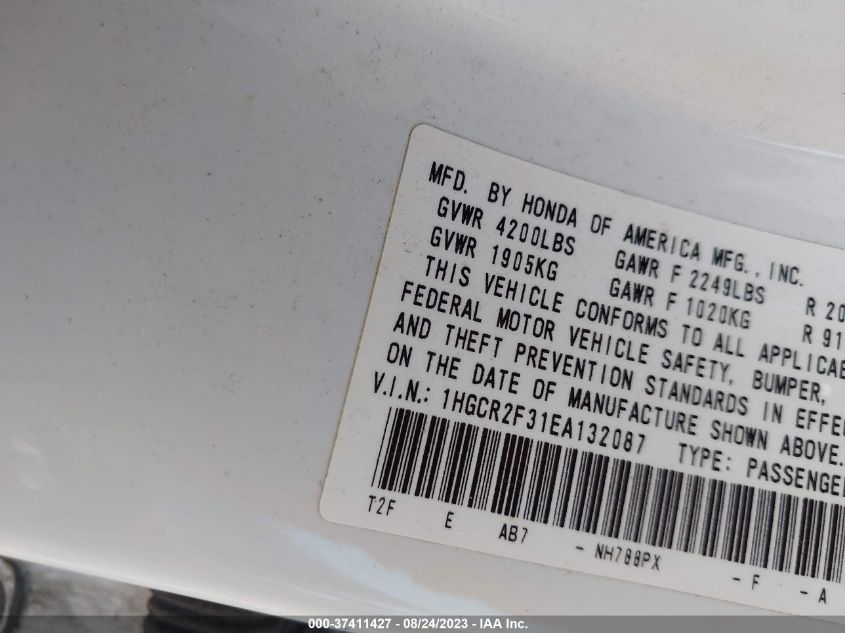 2014 HONDA ACCORD SEDAN LX - 1HGCR2F31EA132087