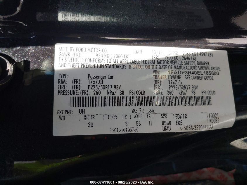 2014 FORD FOCUS ELECTRIC - 1FADP3R40EL185800