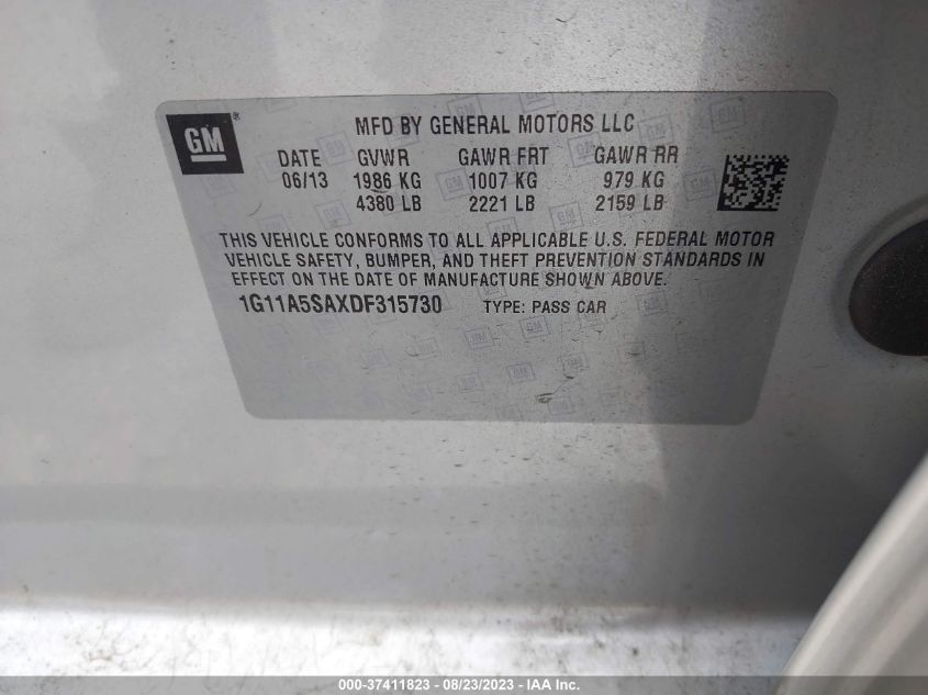 2013 CHEVROLET MALIBU LS - 1G11A5SAXDF315730
