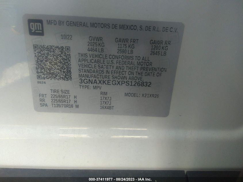 2023 CHEVROLET EQUINOX LT - 3GNAXKEGXPS126832