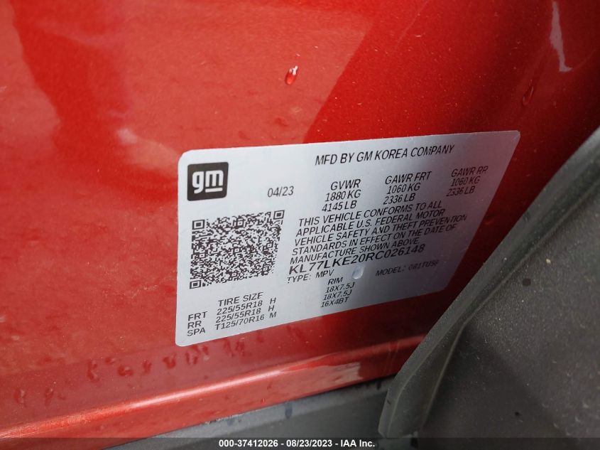 2024 CHEVROLET TRAX ACTIV - KL77LKE20RC026148