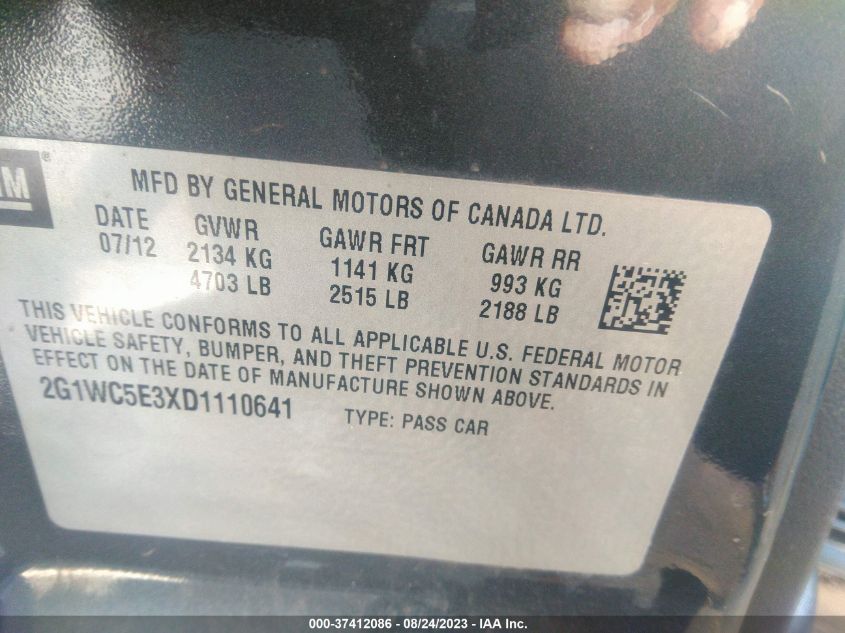 2013 CHEVROLET IMPALA LTZ - 2G1WC5E3XD1110641