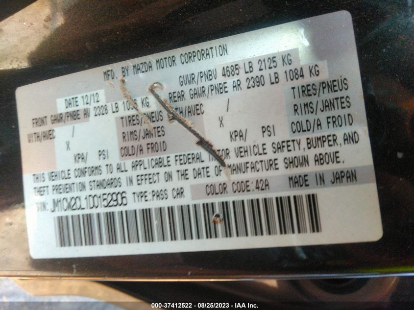 2013 MAZDA MAZDA5 TOURING - JM1CW2CL1D0152906