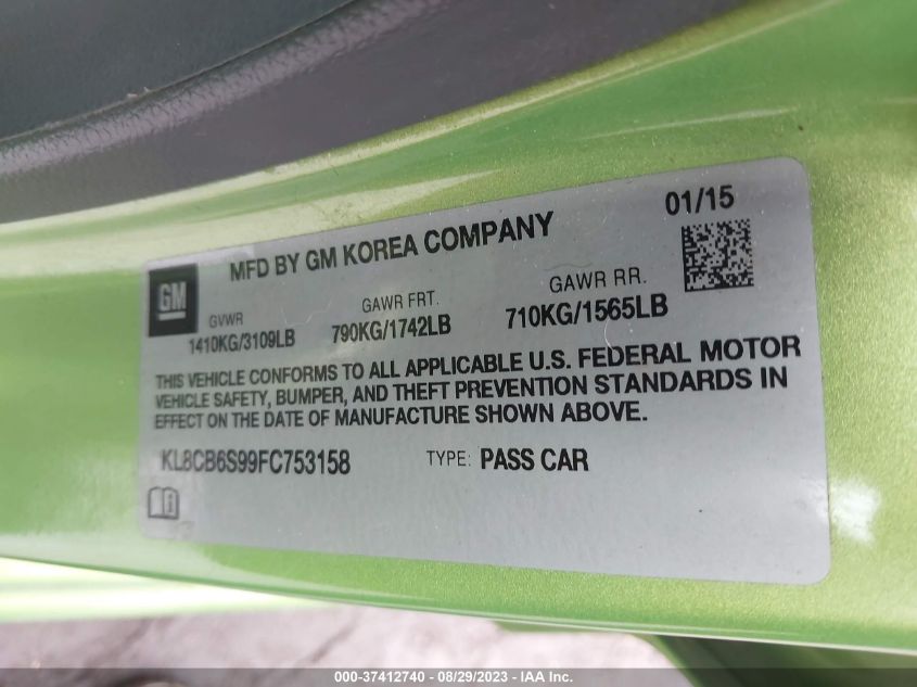 2015 CHEVROLET SPARK LS - KL8CB6S99FC753158