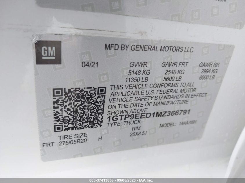 2021 GMC SIERRA 1500 AT4 - 3GTP9EED4MG211314