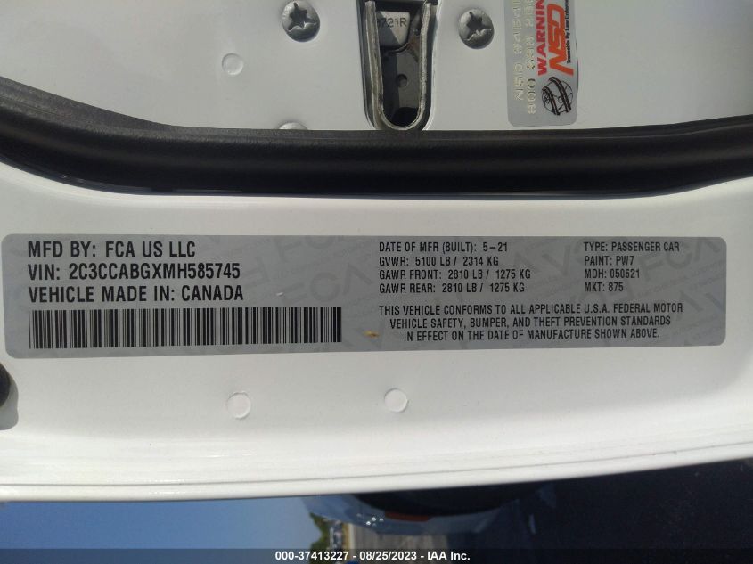 2021 CHRYSLER 300 S - 2C3CCABGXMH585745