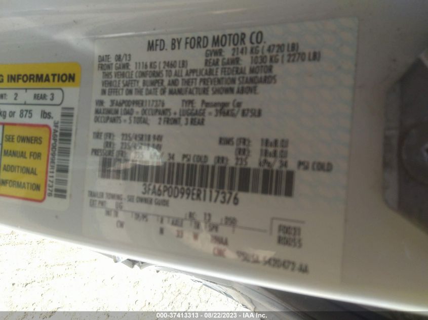 2014 FORD FUSION TITANIUM - 3FA6P0D99ER117376