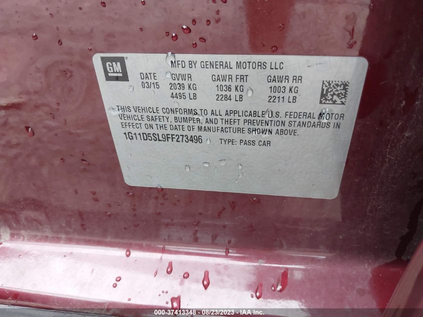 2015 CHEVROLET MALIBU LT - 1G11D5SL9FF273496