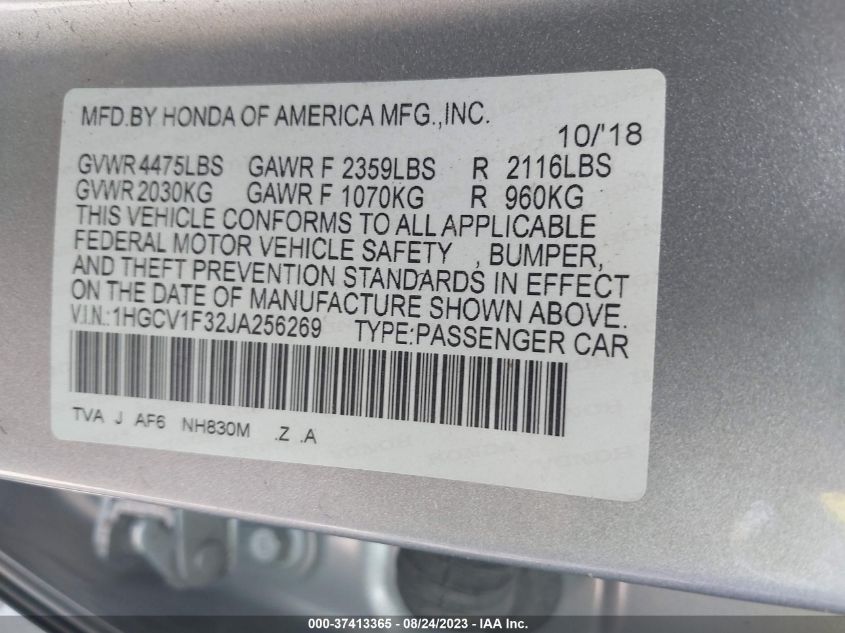 2018 HONDA ACCORD SEDAN SPORT 1.5T - 1HGCV1F32JA256269