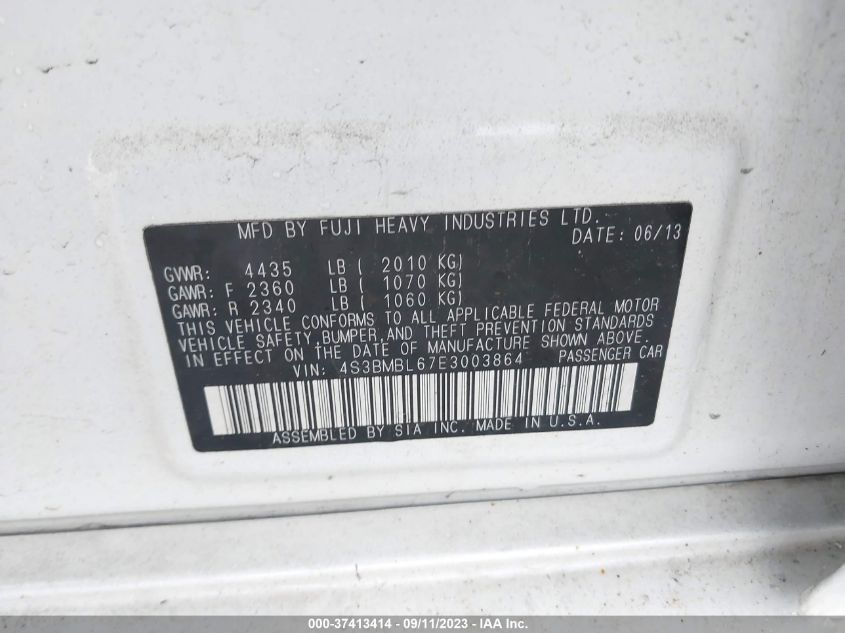 2014 SUBARU LEGACY 2.5I LIMITED - 4S3BMBL67E3003864