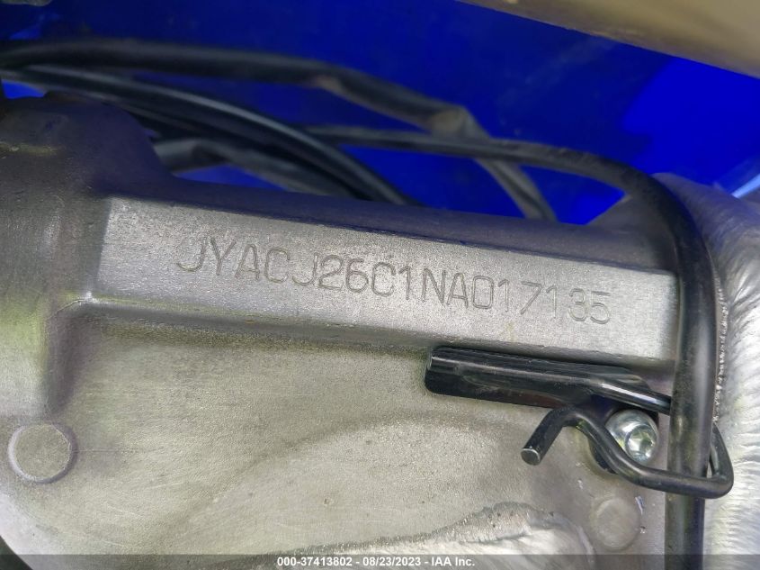 2022 YAMAHA YZ450 F - JYACJ26C1NA017135
