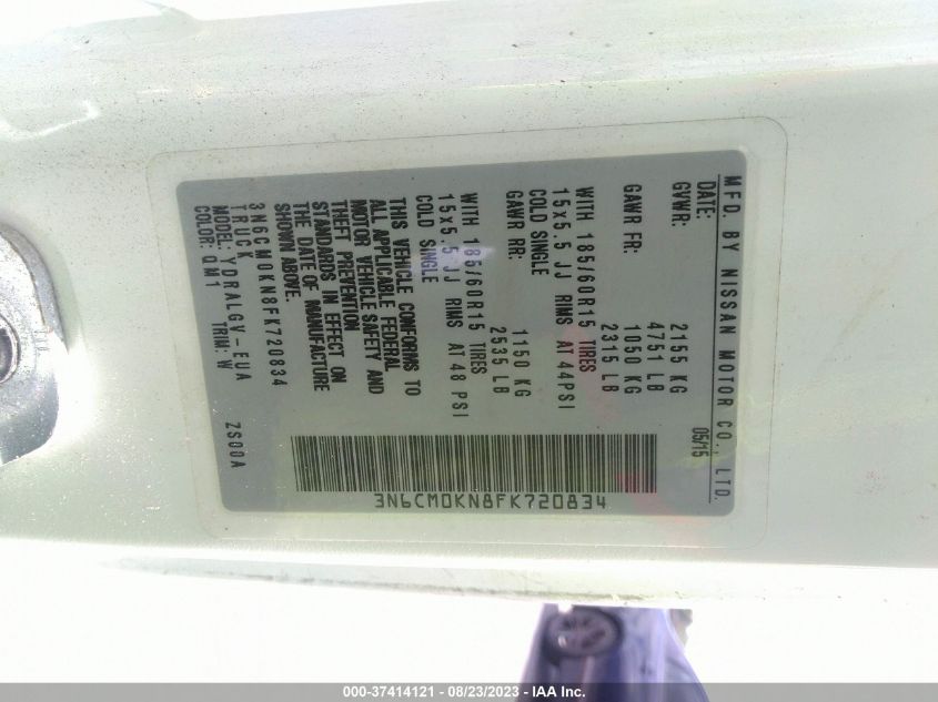 2015 NISSAN NV200 SV - 3N6CM0KN8FK720834