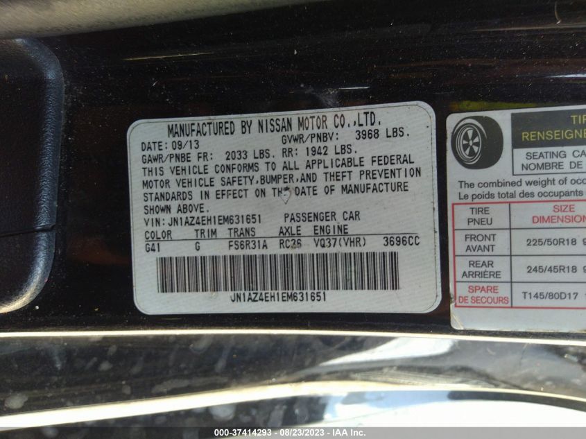 2014 NISSAN 370Z - JN1AZ4EH1EM631651