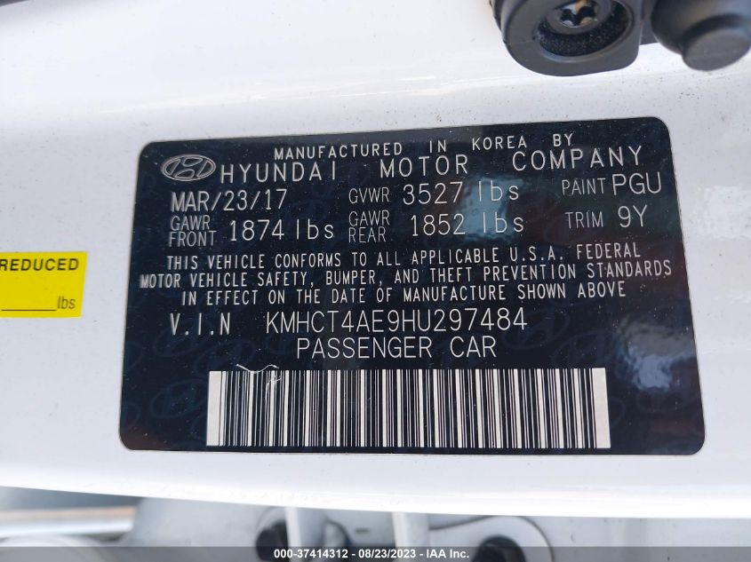 2017 HYUNDAI ACCENT SE - KMHCT4AE9HU297484