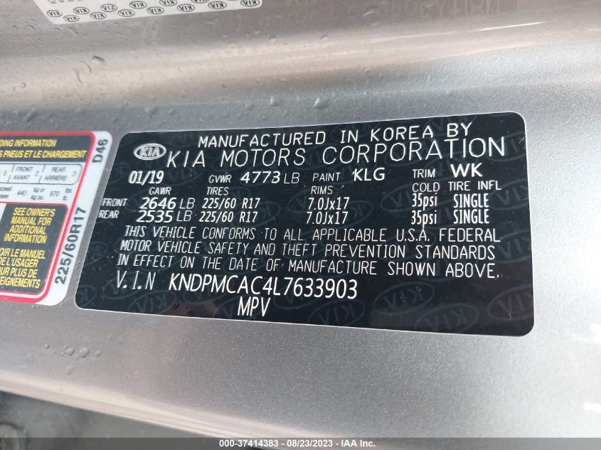 2020 KIA SPORTAGE LX - KNDPMCAC4L7633903