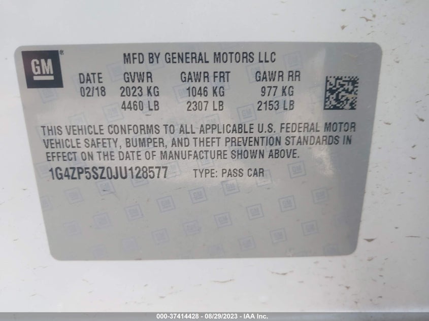 VIN 1G4ZP5SZ0JU128577 2018 BUICK LACROSSE ESSENCE