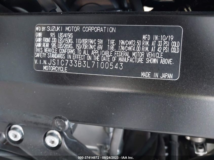 2020 SUZUKI DL650 A/X - JS1C733B3L7100543
