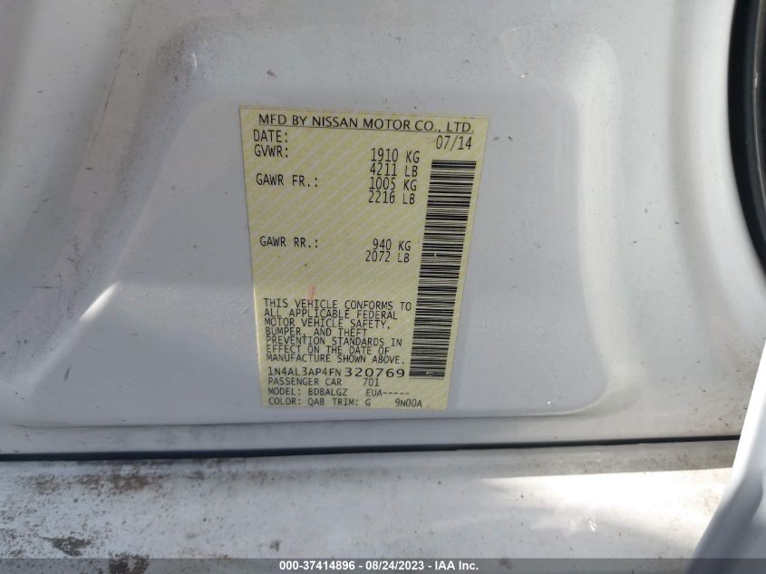 2015 NISSAN ALTIMA 2.5 - 1N4AL3AP4FN320769