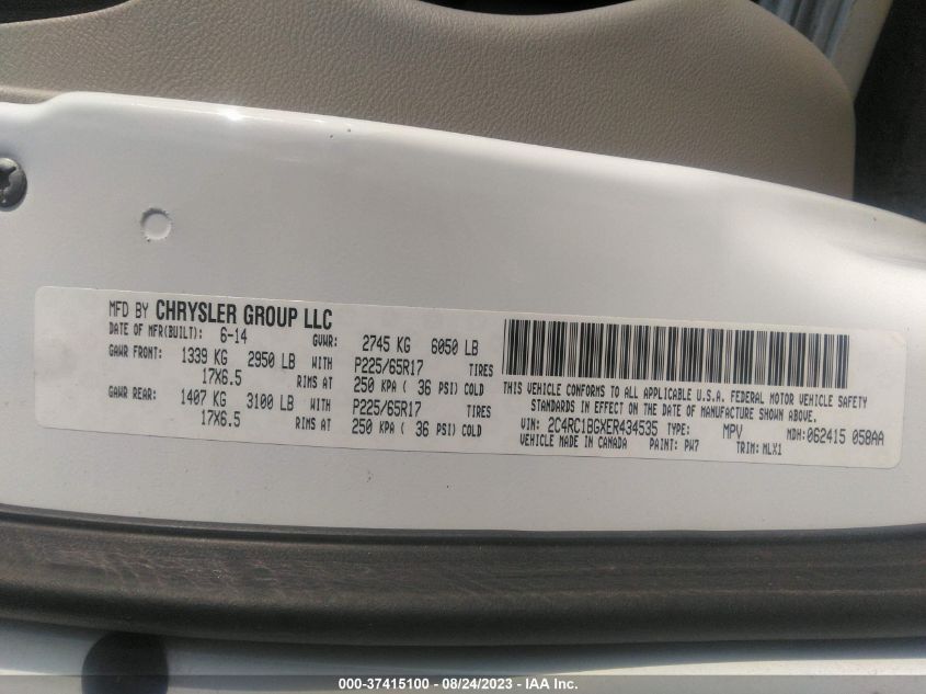 2014 CHRYSLER TOWN & COUNTRY TOURING - 2C4RC1BGXER434535